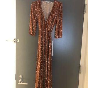 &otherstories burnt orange satin dress